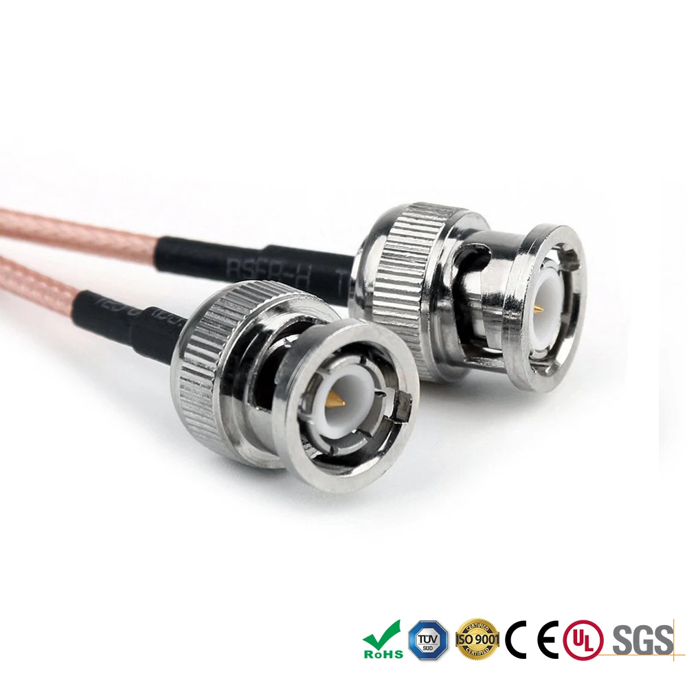 Bnc Macho A Bnc Macho Cable RG179 75ohm 60 Cm para Cámara Videocámara HD 3G SDI Cámaras
