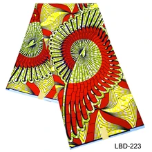 Полиэстер материал африканская восковая ткань модная Анкара набивная восковая Ткань для шитья платья 12 ярдов в партии LBD-223