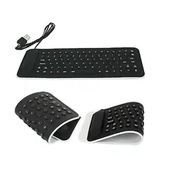 Расширенный 2017 Новый портативный USB Мини Гибкий Силиконовый ПК клавиатура складная для ноутбука ноутбук черный