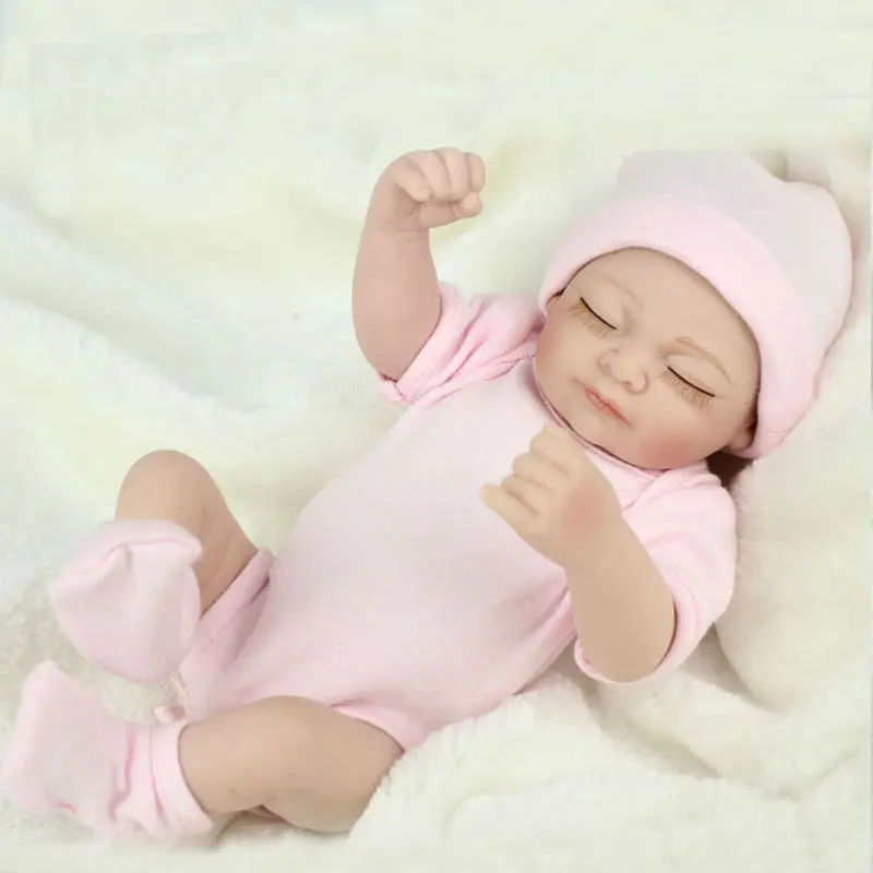 

28cm Wholesale-free shipping hot sell new deign reborn toddler baby doll sleeping girl's great present soft silicone doll gifts