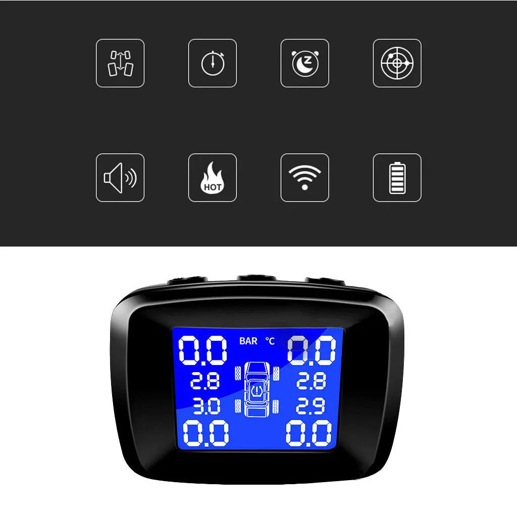 CARPRIE система контроля давления в шинах tpms датчик давления в шинах прикуриватель Солнечный беспроводной 4 внешних датчика May13