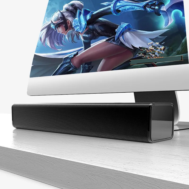 

HYASIA Computer cable mini speaker long strip mini notebook speaker subwoofer TV usb PC Soundbar desktop projector