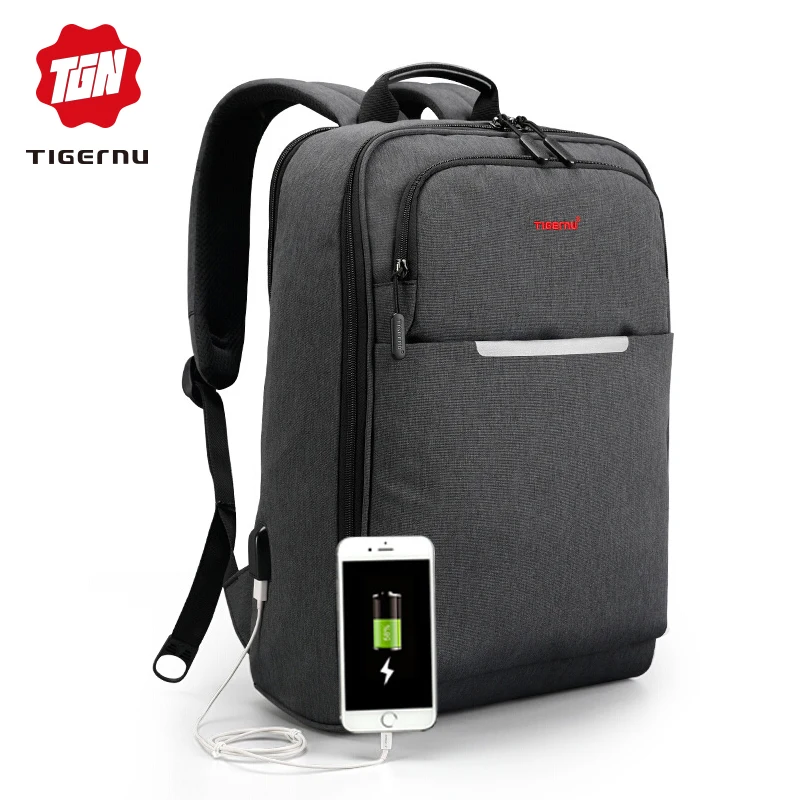 2018 Tigernu Brand USB Charge Men Backpack Anti theft Mochila 1415″Notebook Backpack Waterproof Male Backpack Women school bag