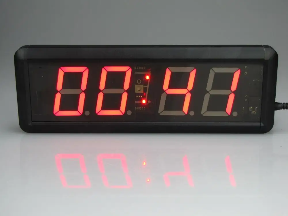 FedEx Алибаба Экспресс 2,3 дюймов 4 цифры Красный Крытый Настраиваемый Таймер высокая яркость алюминиевые светодиодные часы