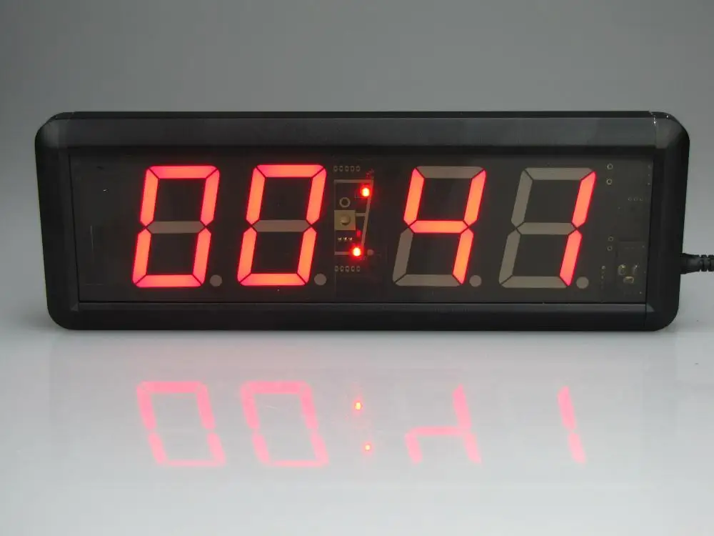 

Fedex Free Shipping alibaba express 2.3 inch 4 digits red indoor customized timer High brightness aluminium led clock