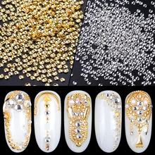 1 упаковка, разные размеры, икра, золото, серебро, металлические заклепки, стразы, дизайн ногтей, украшения, блестящие плоские задние шпильки, подвески, 3D аксессуары JI748