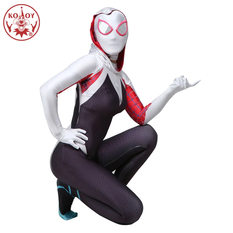 

Movie kids Spiderman costume Gwen Cosplay Costumes Spider man girls Halloween Costumes For Women Girls Jumpsuit Zentai Bodysuit