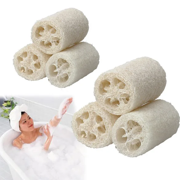 3x натуральный Luffa Loofa набор для тела для душа Губка скруббер