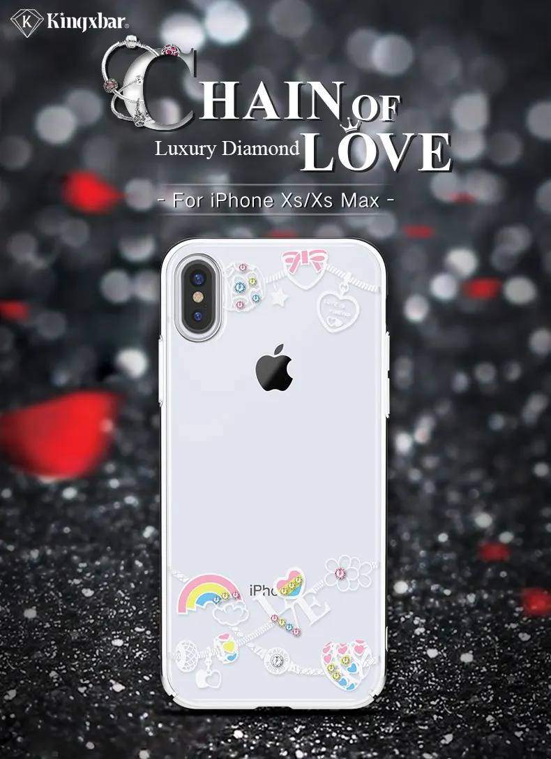 KINGXBAR Case for iPhone Xs Max Case Cute Patterned for iPhone Xs Cover Transparent for iPhoneXs Luxury Crystals from Swarovski  (1)