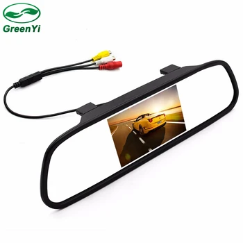 

GreenYi 2CH Video Input 4.3" TFT LCD Color Auto Parking Assistance Monitors 4.3 Inch Car Mirror Monitor For Rear View Camera