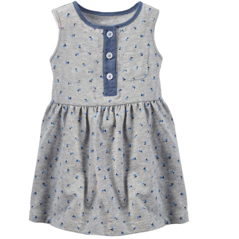 Summer Baby Girl Cotton Dress Infant Toddler Girl Sleeveles Vest Dress