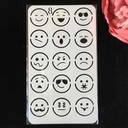18 см Emoji выражение лица без 8 DIY наслоения Трафареты окрашивания Скрап окраска тиснильный альбом декоративная открытка шаблон