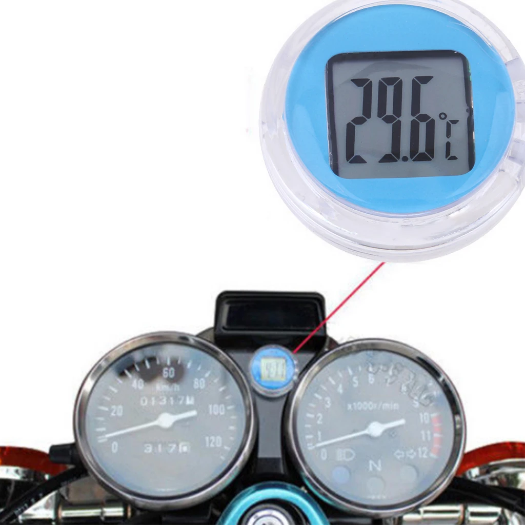Motorcycle Bike Electronic Temperature Meter Gauge Mini Digital Thermometer  Waterproof Surface Shock Resistant