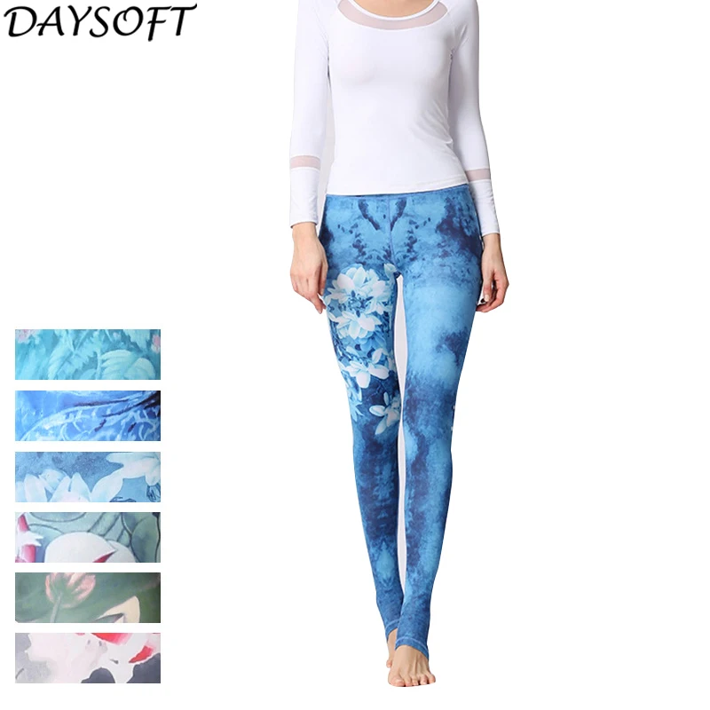 DAYSOFT Women Sexy Printed Leggings Dry Fit Sporting Pants