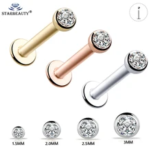 Brinco, 1 un. 16g 1.5-3mm labret tragus cartilagem brinco 16g punk cz gema redonda tragus lábio piercing de cartilagem de orelha, anel monroe
