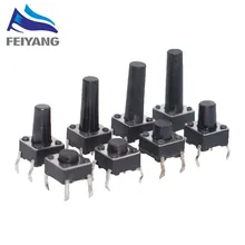 20PCS 4Pin 6*6 Micro Tact Push Button Schalter DIP 6x6x4.3/5/6/7/8/9/10/11/12/13/14/15 MM 4,3mm 5mm 6mm 7mm 8mm 9mm 10mm 11mm