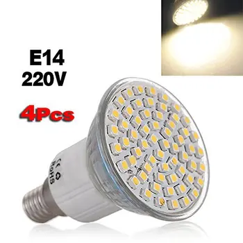

4pcs E14 3528 SMD 60 LED Warm White Light Bulb Lamp 220V Super LED Strahler spotlight bulb nicht dimmbar