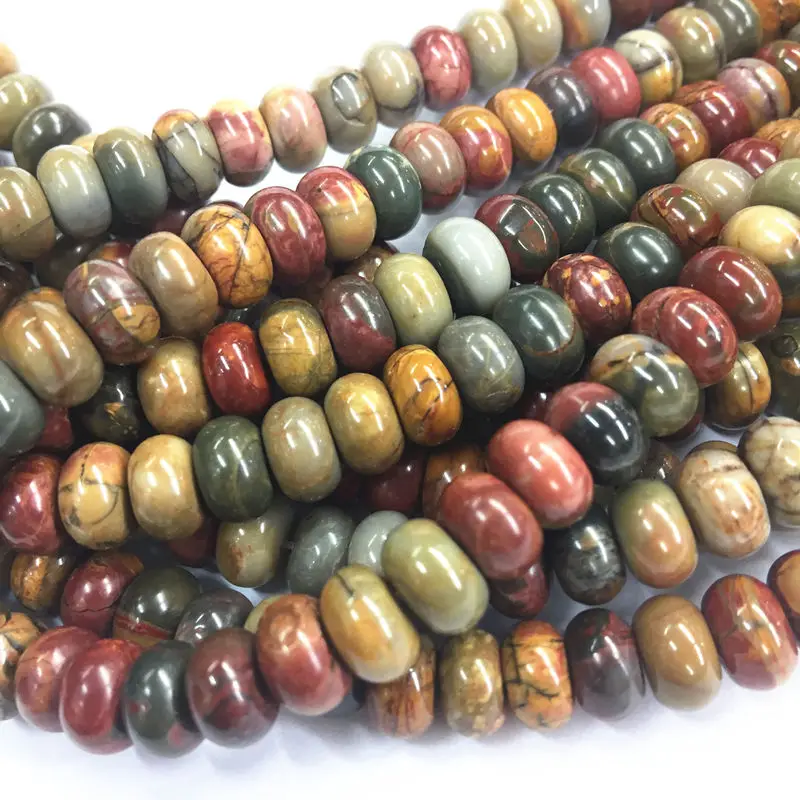 

Natural Stone Colorful Picasso 5x8mm Beads Wholesale Rondelle Stones Loose Beads for Jewelry Making Accessories Crafts 15" A266