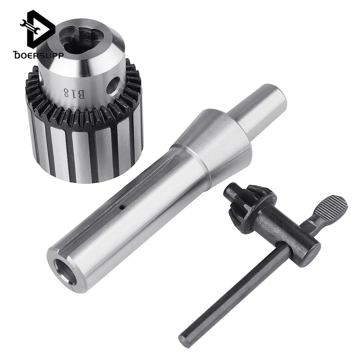 

Doersupp 1/32"- 5/8" 3-16mm Drill Chuck Heavy Duty Self Tighten+Key+R8 Shank For CNC Power Tool Accessories