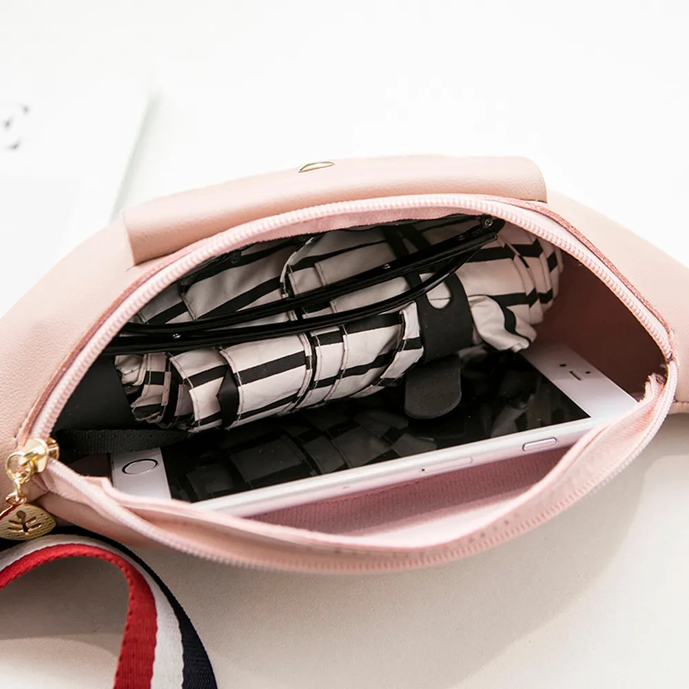 Женская мода сплошной цвет молния поясная сумка для телефона девушки нагрудная сумка женская сумка поясная сумка на молнии многофункциональные поясные сумки