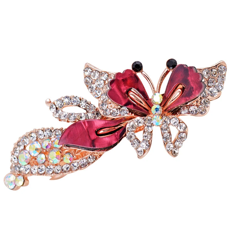 

Fashion Elegant Rhinestone Butterfly Barrette Crystal Women Hair Jewelry Butterfly Hairpin Multi-color Hair Clip Headwear
