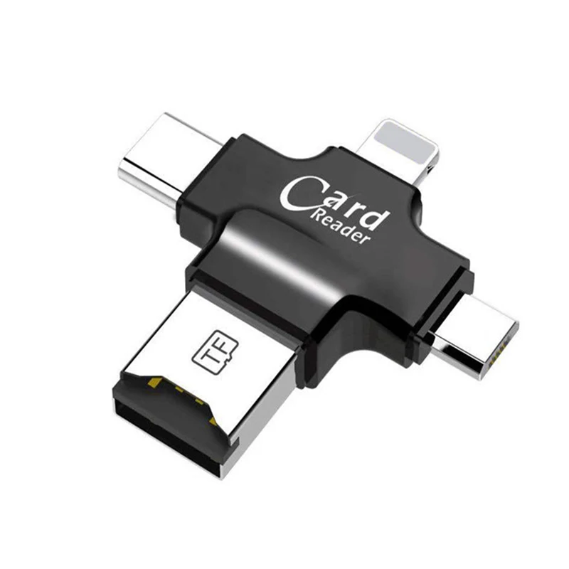 4 в 1 Micro usb type C USB Смарт OTG кард-ридер карты памяти SD адаптер для IOS iPhone Android samsung