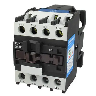 660V 40A 3 Phase 3P NC AC Contactor 35mm DIN Rail Mount 220V Coil CJX2-2501 660V 40A 3 Phase 3P NC AC Contactor 35mm DIN Rail Mount 220V Coil CJX2-2501