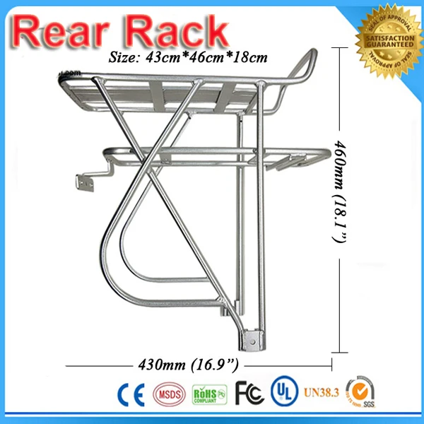 Discount Bike bicycle Battery rack Rear Shelf Rear Rack Rear Carrier for 36v 48v battery suitable for T 24/26/INCH BIKE TIRES 3