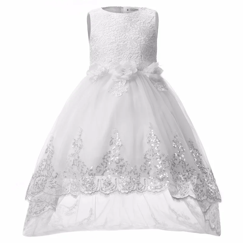 Платья с цветочной вышивкой для девочек; От 2 до 12 лет платье принцессы с аппликацией; одежда для торжественных мероприятий; детское свадебное кружевное платье