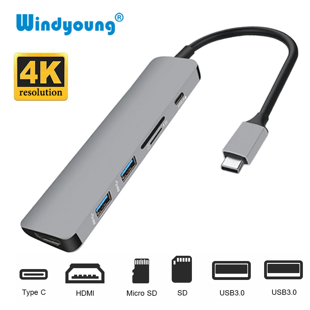 USB C концентратор USB-C к HDMI Micro SD/TF кардридер USB-C адаптер питания для MacBook samsung S9/S8 huawei P20 Pro type C USB 3,0 концентратор