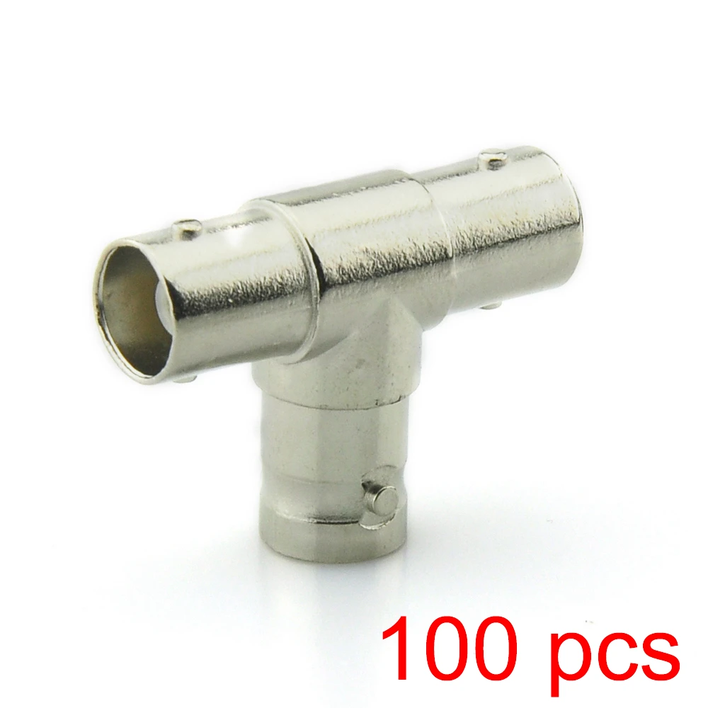 

100x BNC 3 Female Adapter Connector Coaxial T-Adapter Coupler T type
