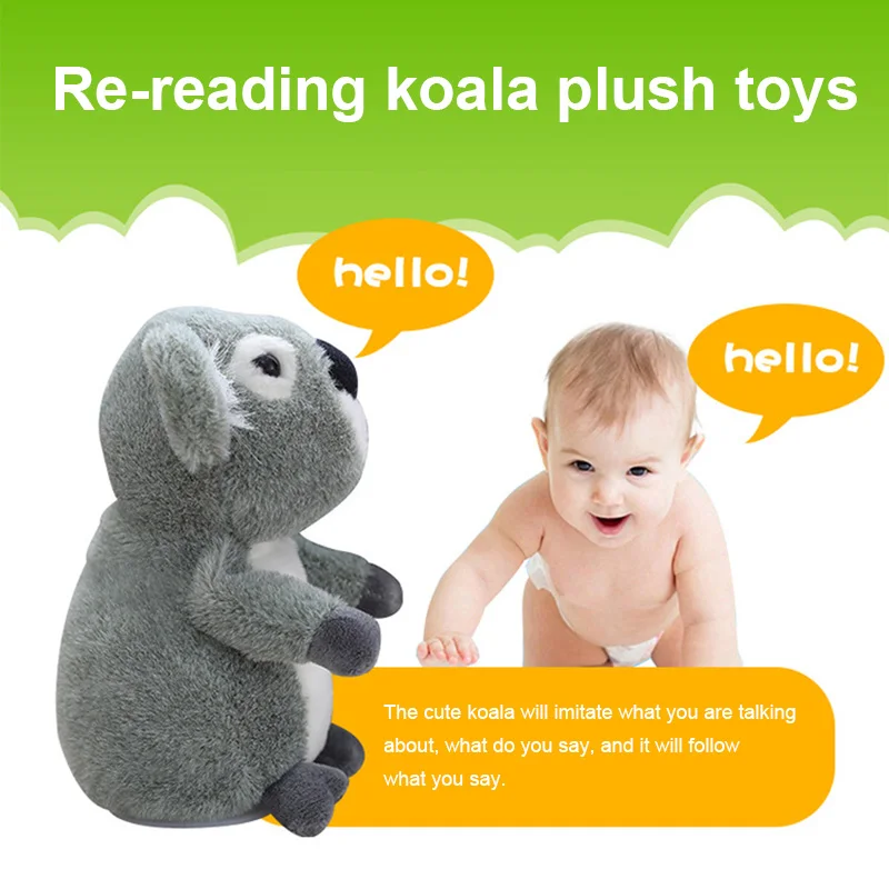 18 см говорящая коала плюшевая игрушка; развивающая игрушка плюшевые куклы для детей подарок 998