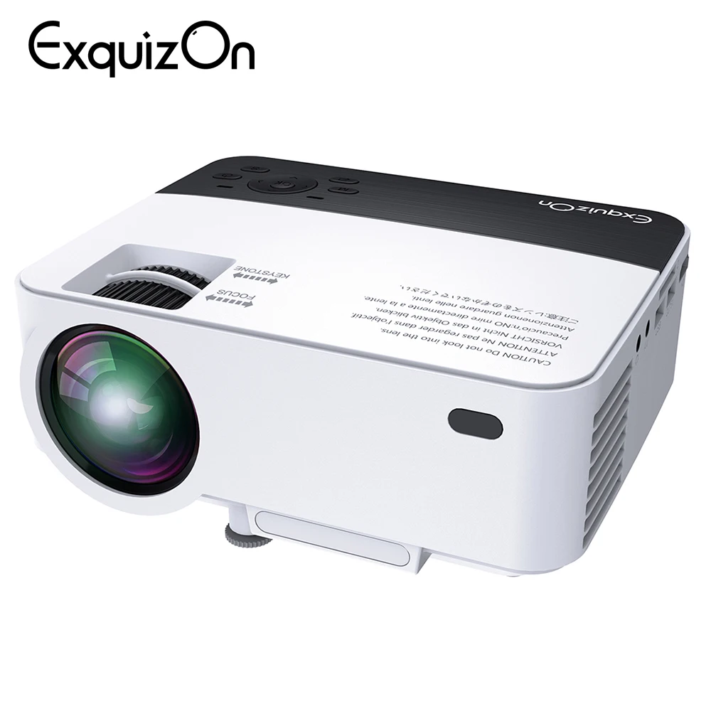

Exquizon T5 1800 Lumens Support 1280*720 resolution 1080P Multi-screen Interaction Home Cinema LCD 3D Proyector/Beamer PK UC46
