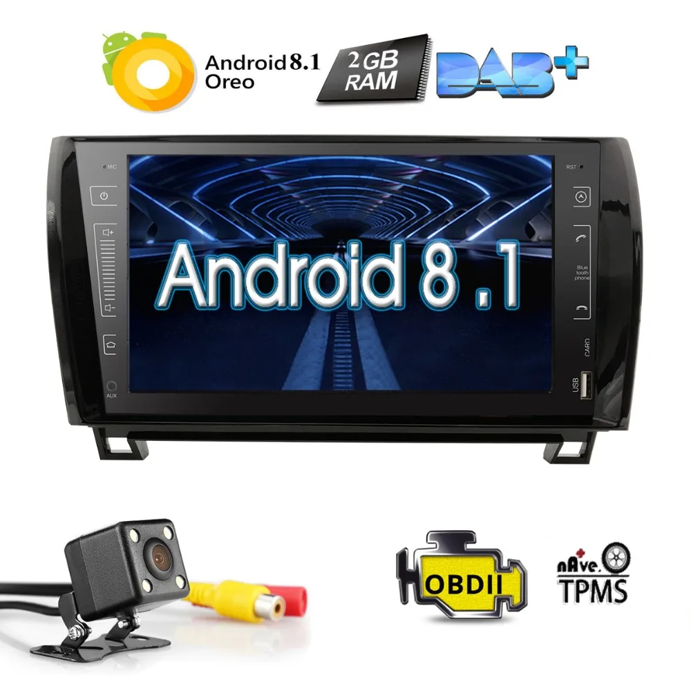 Top 2 Din Android 8.1 Car Stereo Radio For Toyota Sequoia Tundra 9" GPS Navigation WiFi 4G Bluetooth TV TPMS No-DVD Player 2