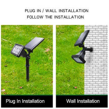

2019 Solar lamp Two Installation Mode Protable Energy Saving Double Rotation Joint Lawn Lamp solar light Solar garden light