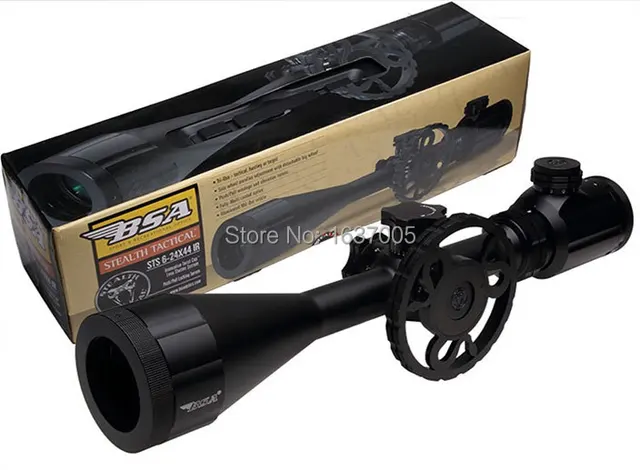 Cheap STS 6-24X44 IR Tactical Hunting Rifle Scope with Big Wheels with 11mm or 20mm Ring Mounts HT6-0045