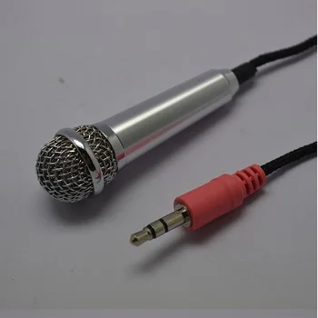 High Quality 3.5mm Plug and Play Mini Wired Microphones Mobile phone PC Microphone Small mic for Karaoke PC Mobile phone O3