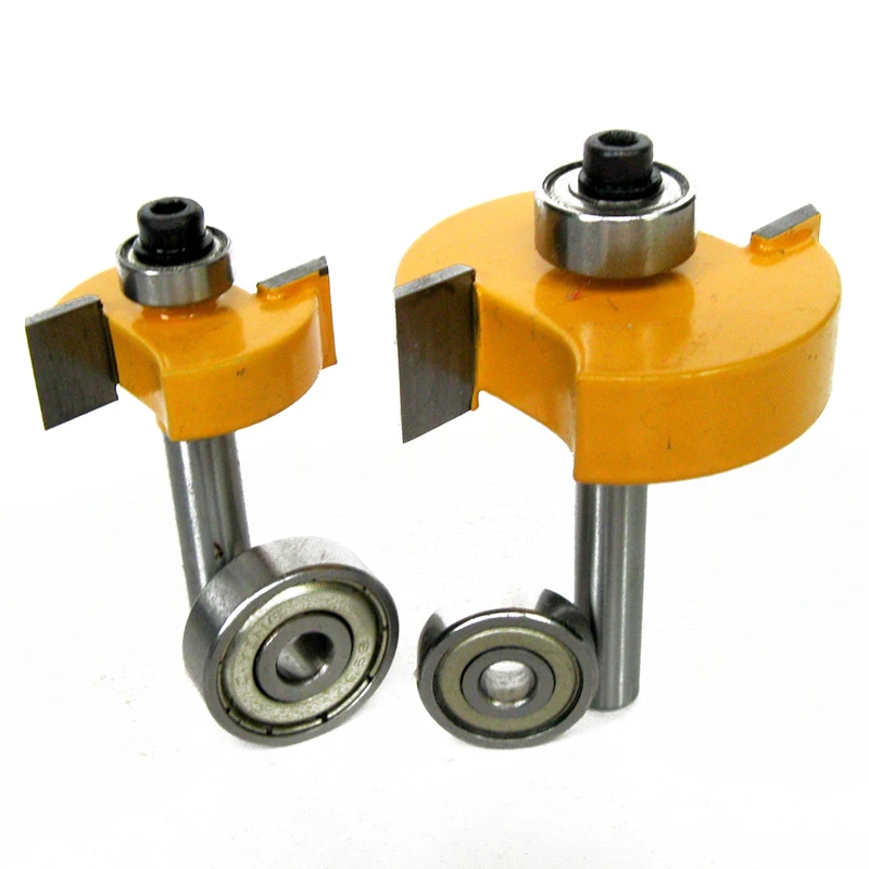 2pcs 1/4" Shank Router Bit 1/2" 3/8" Height Rabbet & Slot Router Bit