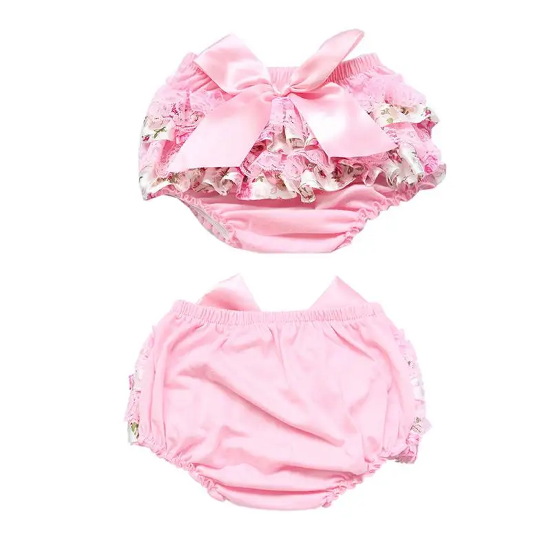

Baby Ruffle Bloomers Cute Baby Lace Diaper Cover Newborn Flower Bow Tie Shorts Toddler Fashion Summer Pants Clothing