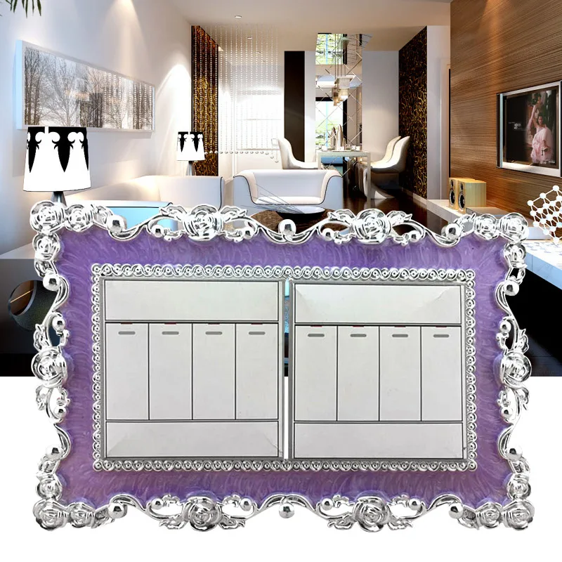 

Resin Double Light Switch Surround Socket Finger Plate Panel Cover Decor LKS99