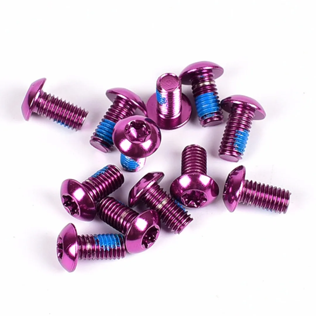 12Pcs Bicycle Brake Disc Screws Mountain Bike Disc Brake Rotor Steel Alloy Bolts Screws Cycling Accessories Colorful
