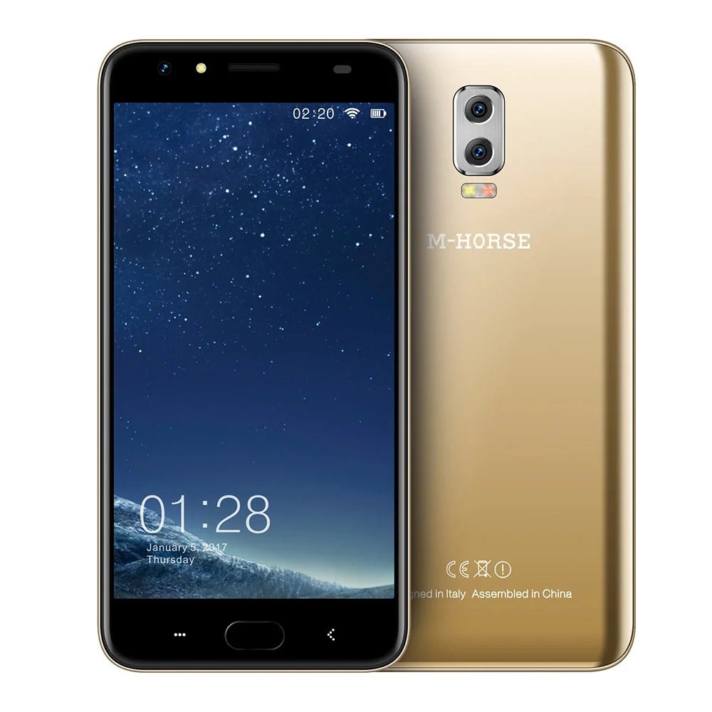 M-HORSE Power 2 6000mAh 5.5'' HD Android 7.0 4G Cell Phone 8MP+2MP Quad Core 2GB+16GB Dual Rear Cam Smartphone Fingerprint BT5.0