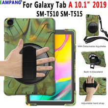 Чехол для samsung Galaxy Tab A 10,1 чехол T510 T515 SM-T510 SM-T515 360 Вращающийся на руку плечевой ремень+ Защитная пленка для экрана