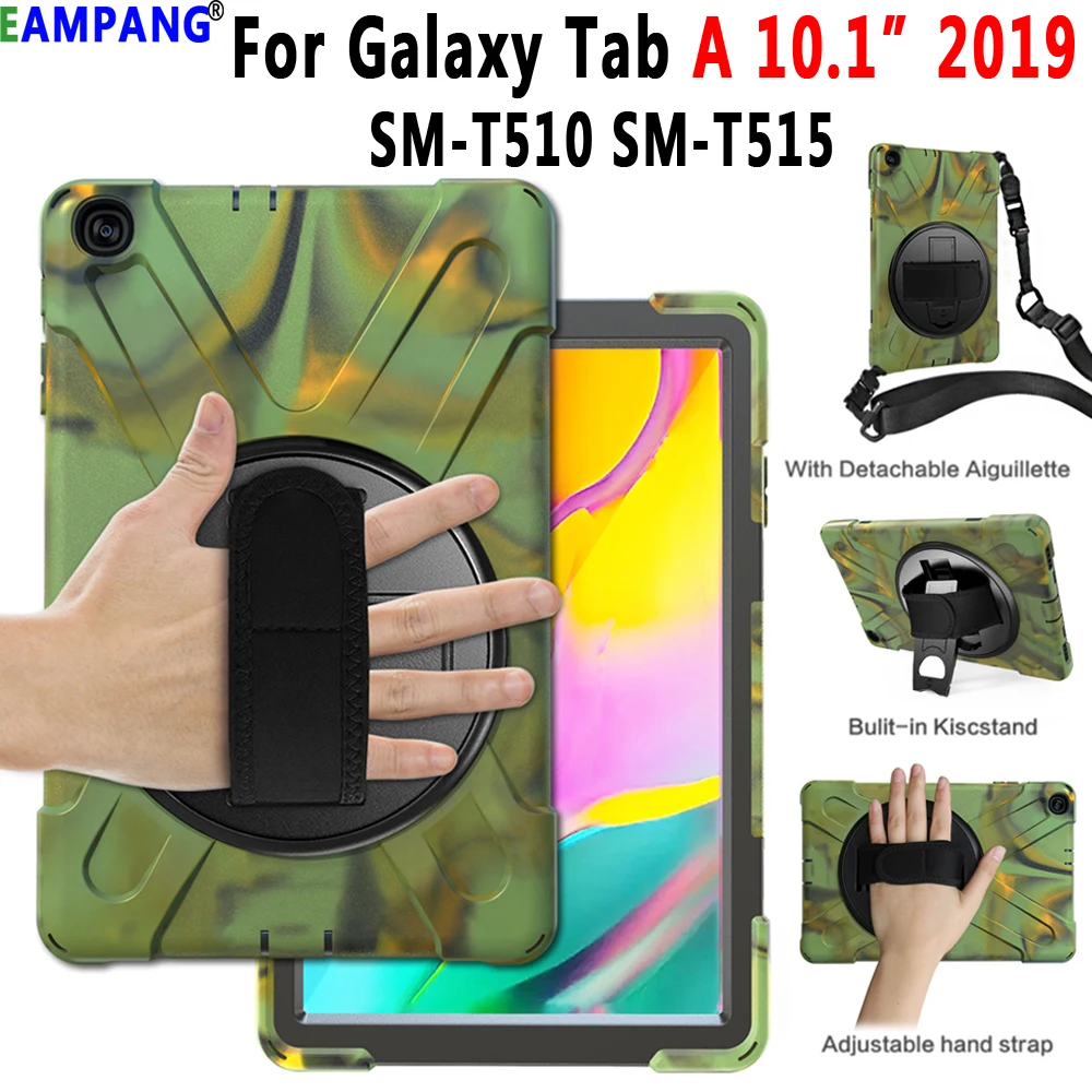 Чехол для Samsung Galaxy Tab A 10 1 2019 чехол T510 T515 SM-T510 SM-T515 вращающийся на 360 градусов ремешок