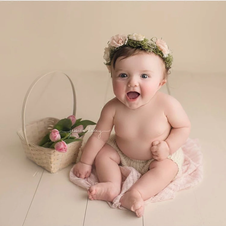 newborn baby  photography props garland hair ornaments two-tone flower headwear baby headband studio style photography props