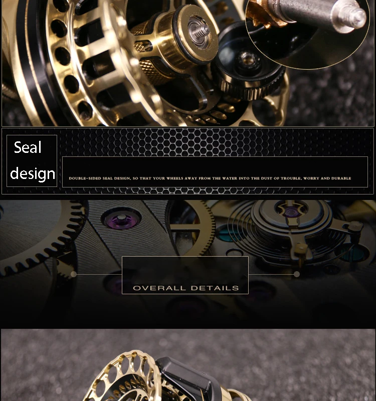 Carretel de Pesca Pano de Metal Equipamento de Pesca de Inverno de Carbono Deukio Choupa 65 Roda Chumbo Micro Boutique Ouro 8bb 4.7: 1 13 Esporte e Lazer