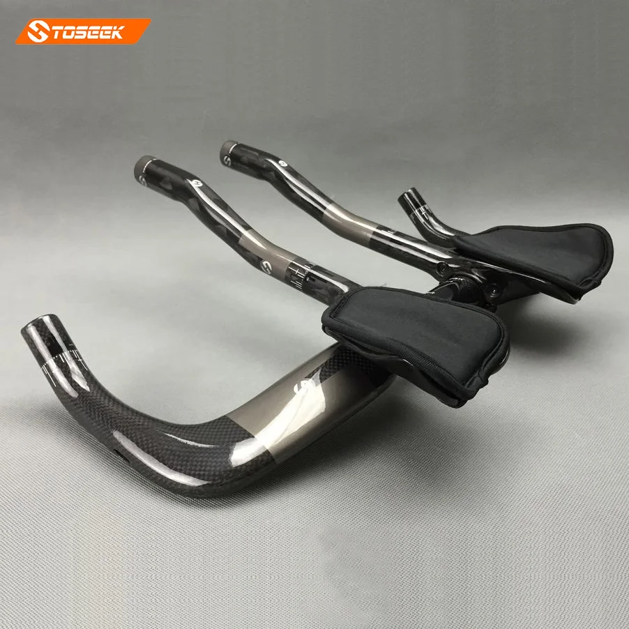 TOSEEK TT Bike Rest Handlebar Full 3k Carbon Travel Cycling Aero Bar Bicycle TT Handlebars Matte