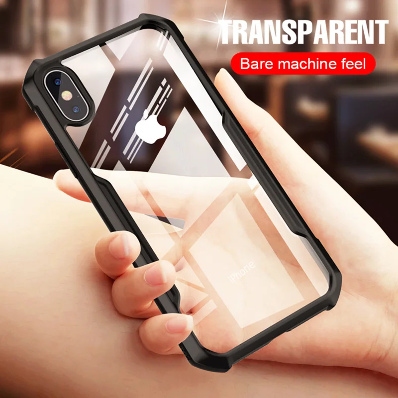 

Luxury Soft Shockproof Bumper Case On The For IPhone 8 7 6 6s Plus Phone Case Cover For IPhone X XR XS MAX Transparent Back Case