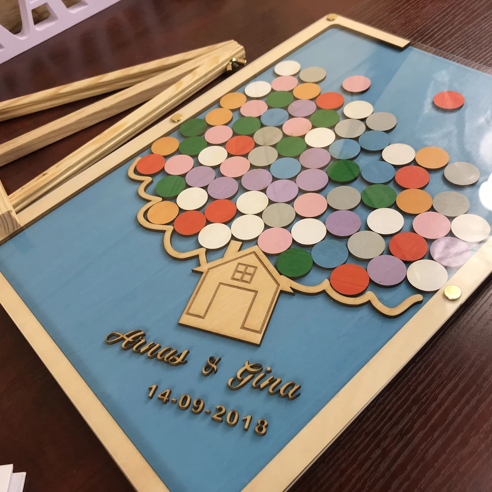 Personalized Wooden Wedding Guest Book , Wedding Gifts for Guests Handcrafted, Guest Book for Engagement Wedding Party Decor