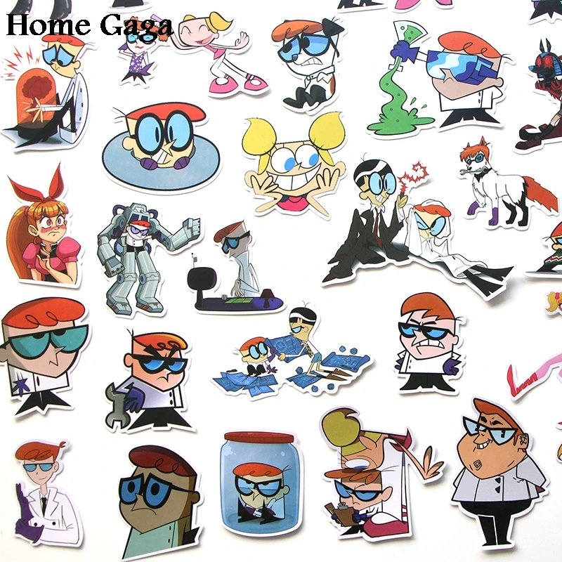 Homegaga 39 шт. Dexter's Lab Мультфильм Дети diy 90s художественный блокнот с рисунком телефона ноутбука велосипеда Скрапбукинг альбом наклейки стикер D1765